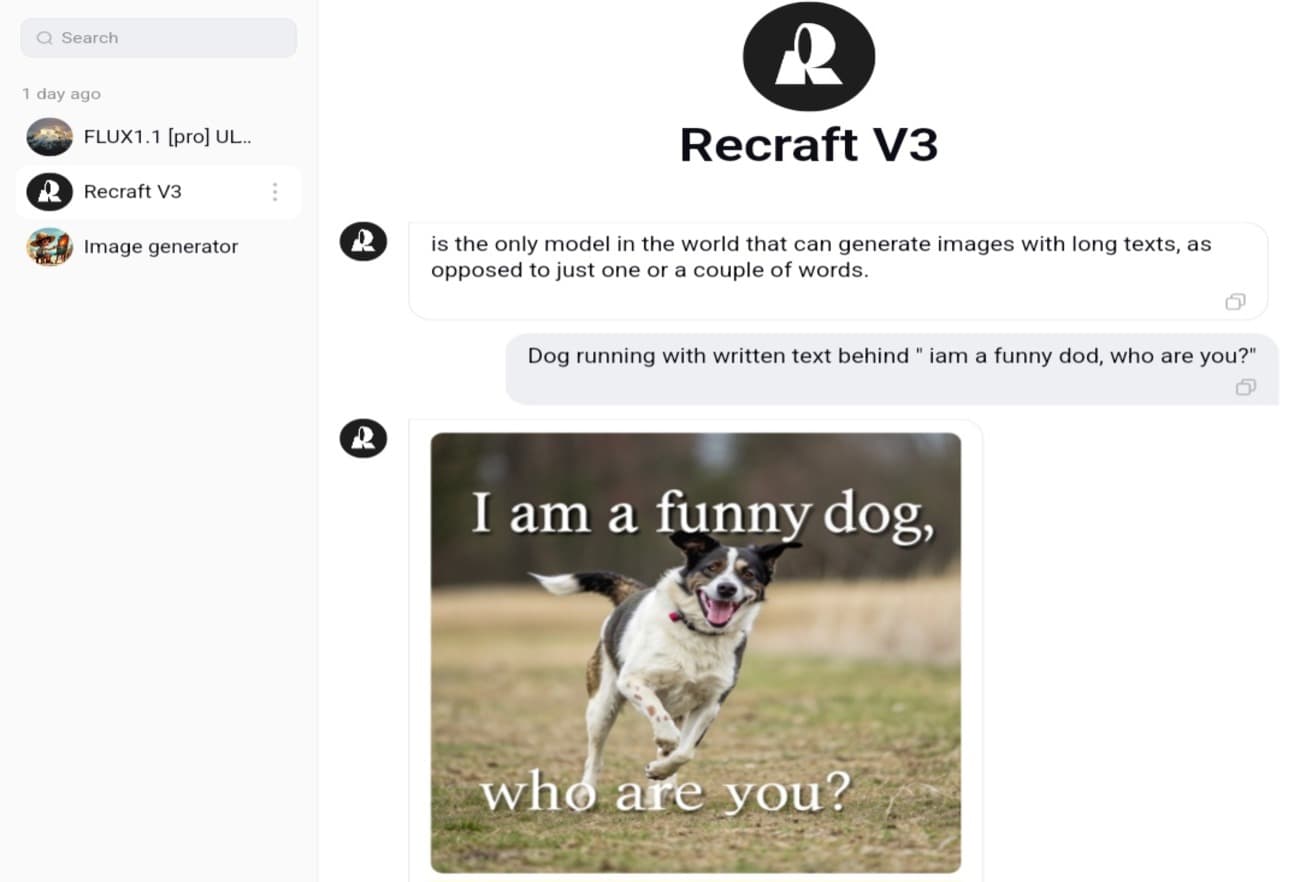 مثل على توليد صورة باستخدام موديل Recraft V3 داخل منصة Bagoodex